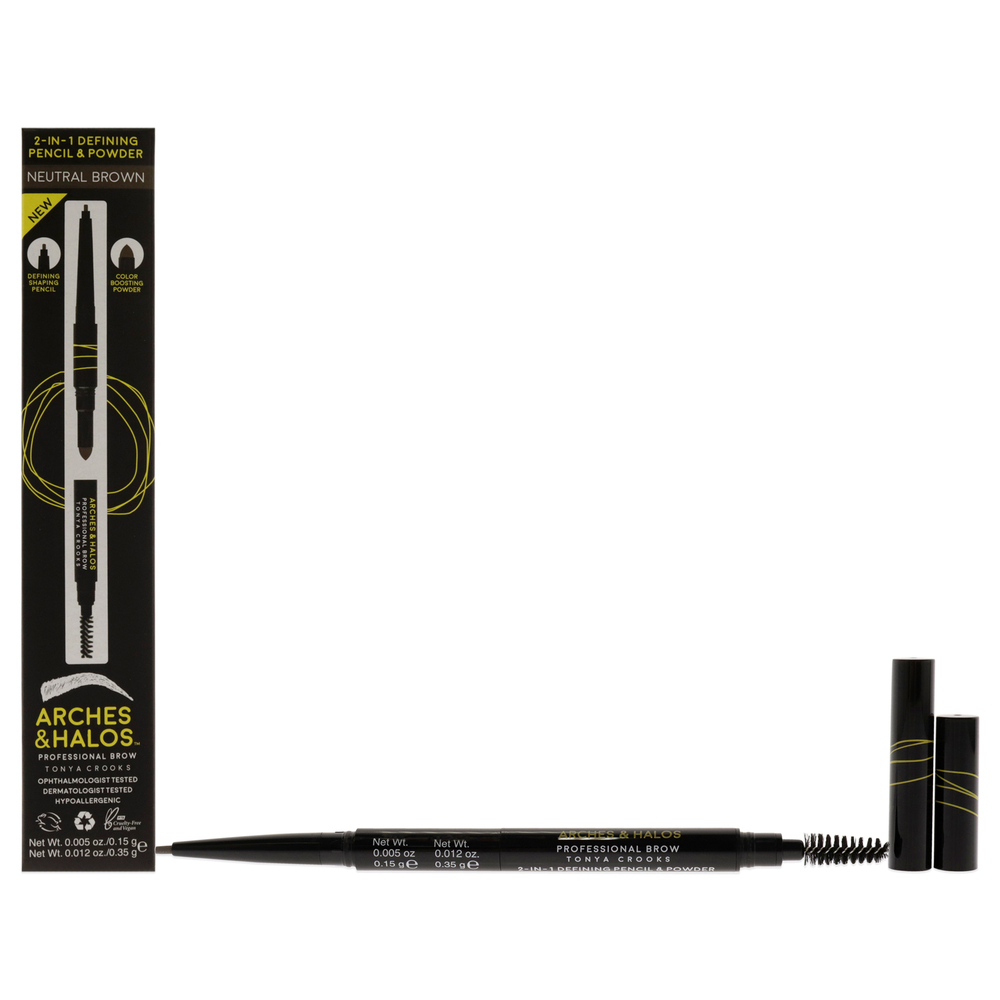 2-in-1 Defining Eyebrow Pencil and Powder Neutral Brown Arches and Halos 0.017oz